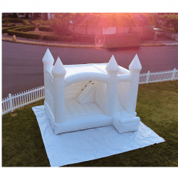 ($25 Off!) White Bounce House - Slide combo (NEW)